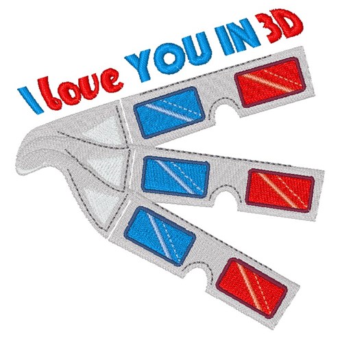 Love You In 3D Machine Embroidery Design