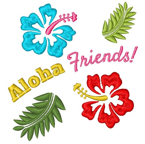 Aloha Friends Machine Embroidery Design