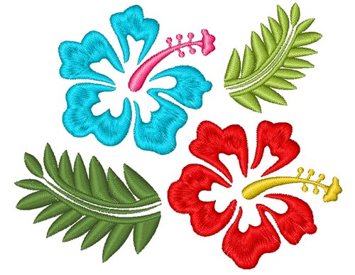 Hawaiian Flower Machine Embroidery Design