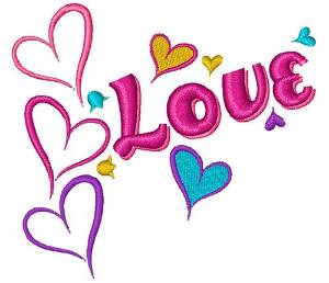 Picture of Love Hearts Machine Embroidery Design