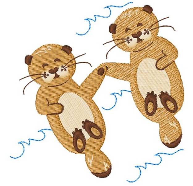 Picture of Otters Machine Embroidery Design