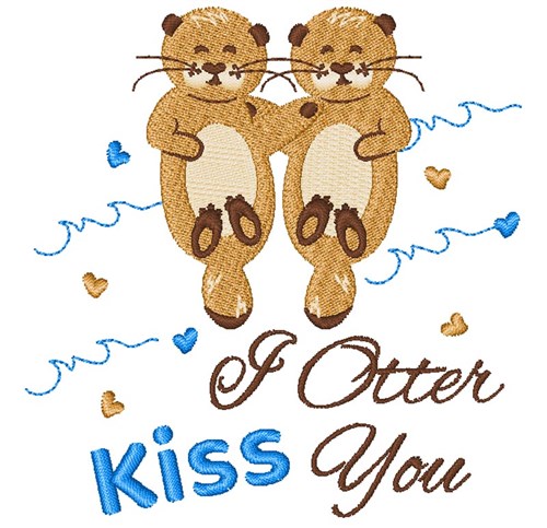 Otter Kiss You Machine Embroidery Design