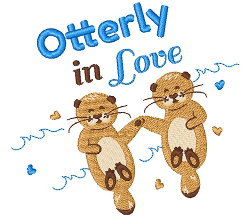 Otterly In Love Machine Embroidery Design