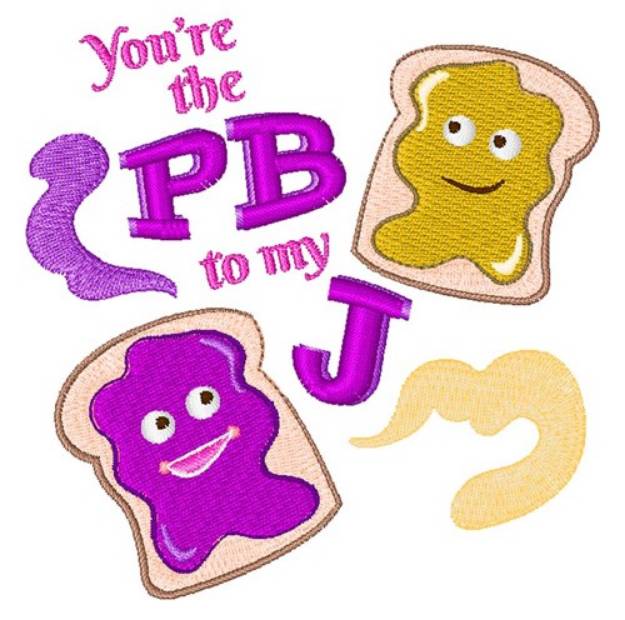 Picture of The PB To My J Machine Embroidery Design