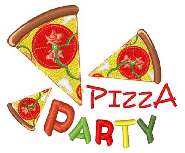 Picture of Pizza Party Machine Embroidery Design