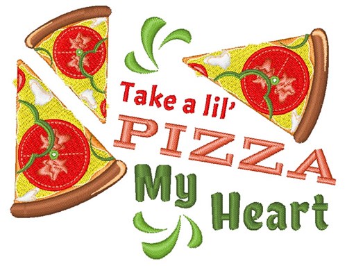 Pizza My Heart Machine Embroidery Design