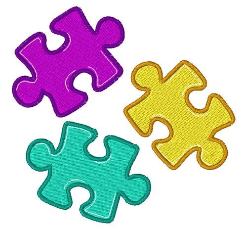 Puzzles Pieces Machine Embroidery Design