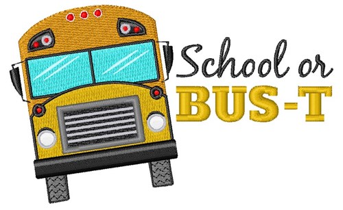 School Or Bus-t Machine Embroidery Design