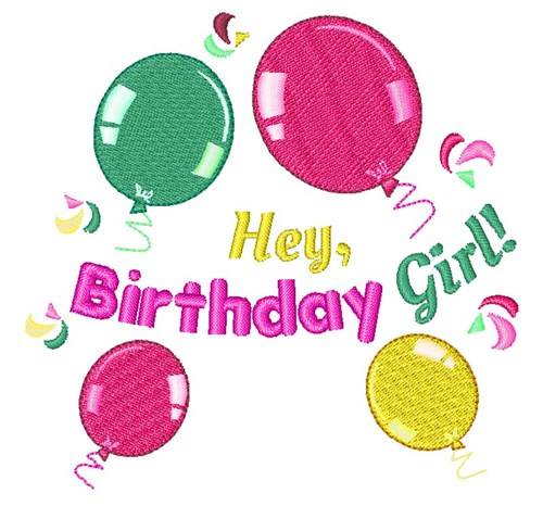 Birthday Girl Machine Embroidery Design