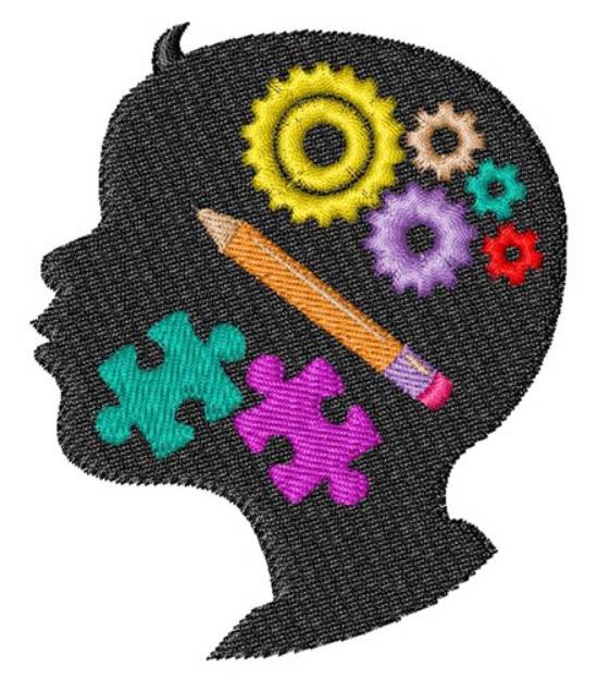 Picture of Thinking Head Machine Embroidery Design