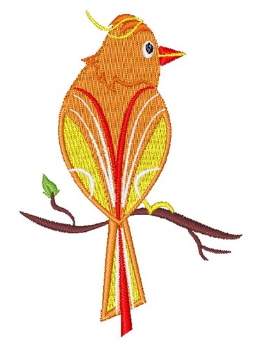 Yellow Bird Machine Embroidery Design