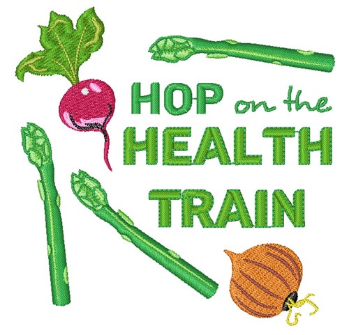 Health Train Machine Embroidery Design