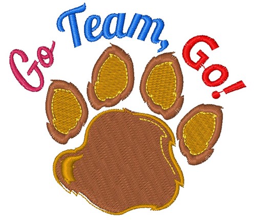 Bear Paw Go Team Go Machine Embroidery Design