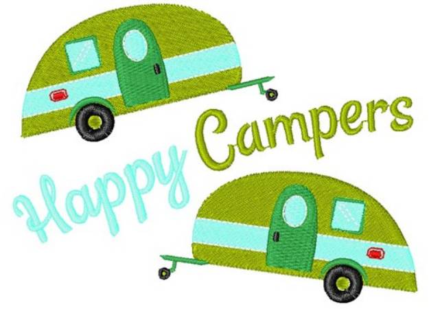 Picture of Camper Happy Campers Machine Embroidery Design