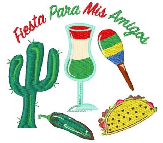 Picture of Cinco De Mayo Fiesta Para Mis Amigos Machine Embroidery Design