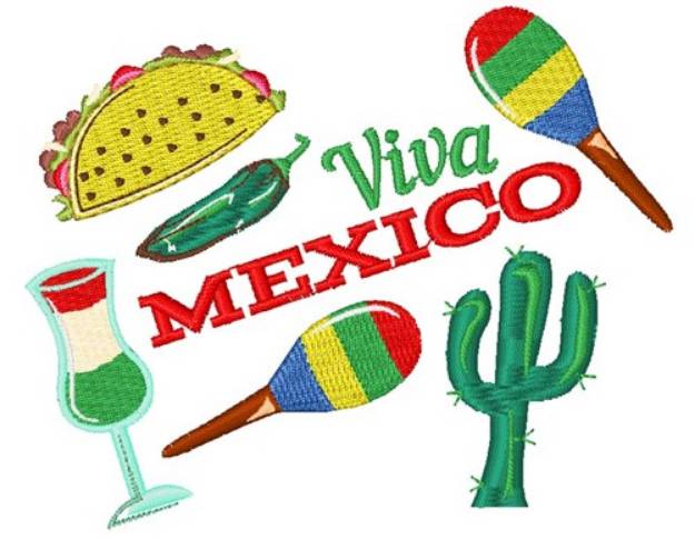 Picture of Cinco De Mayo Viva Mexico Machine Embroidery Design