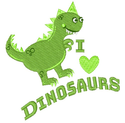 Dino I Love Dinosaurs Machine Embroidery Design