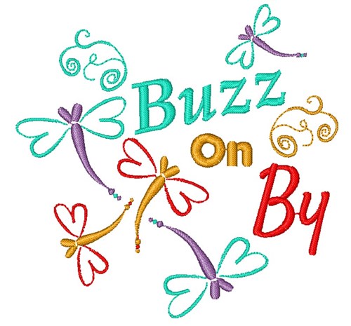 Dragonfly Buzz On By Machine Embroidery Design