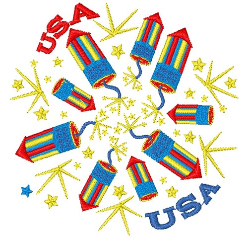 Fireworks USA Machine Embroidery Design