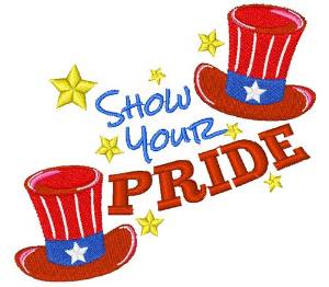 Picture of Fourth Hat Show Your Pride Machine Embroidery Design