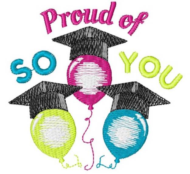 Picture of Grad Balloons So Proud Of You Machine Embroidery Design
