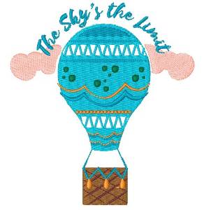Picture of Hot Air Balloon The Sky s The Limit Machine Embroidery Design