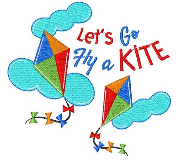 Picture of Kite Let s Go Fly A Kite Machine Embroidery Design