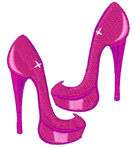 Pink Heels Machine Embroidery Design