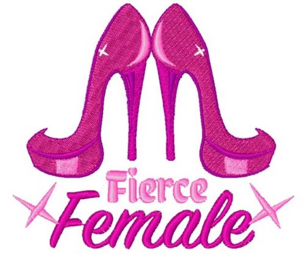 Picture of Pink Heels Fierce Female Machine Embroidery Design