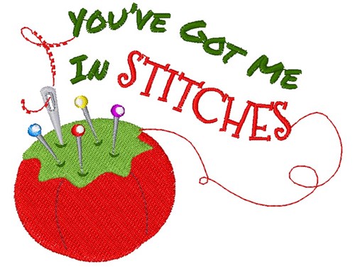 Pin Cushion You ve Got Me In Stitches Machine Embroidery Design