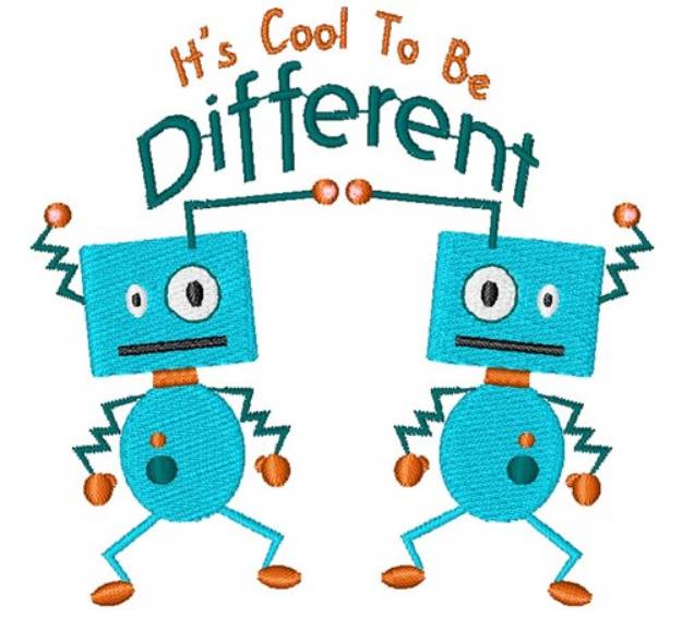 Picture of Robot It s Cool To Be Different Machine Embroidery Design
