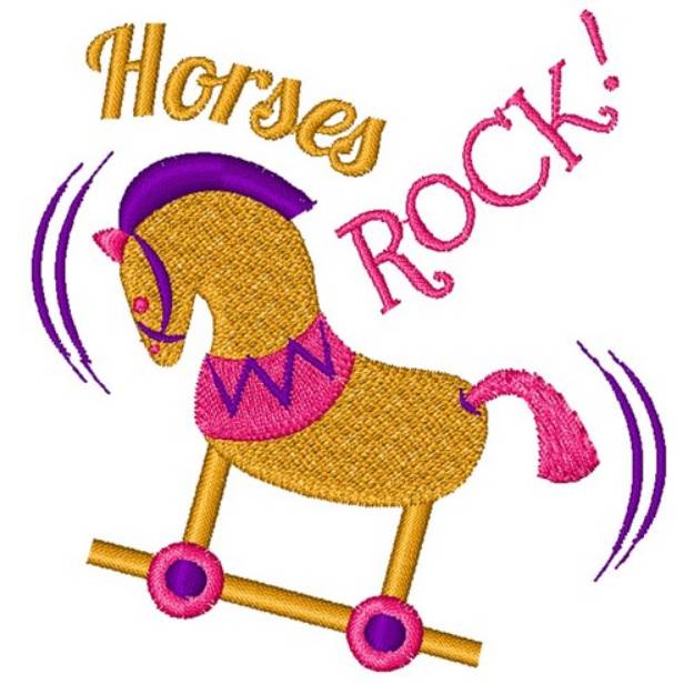 Picture of Rocking Horse Horses Rock Machine Embroidery Design