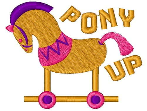 Rocking Horse Pony Up Machine Embroidery Design