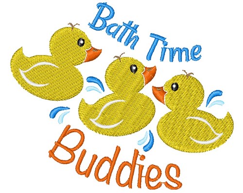 Rubber Duck Bath Time Buddies Machine Embroidery Design