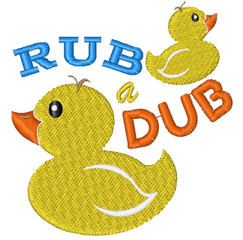 Rubber Duck Rub A Dub Machine Embroidery Design