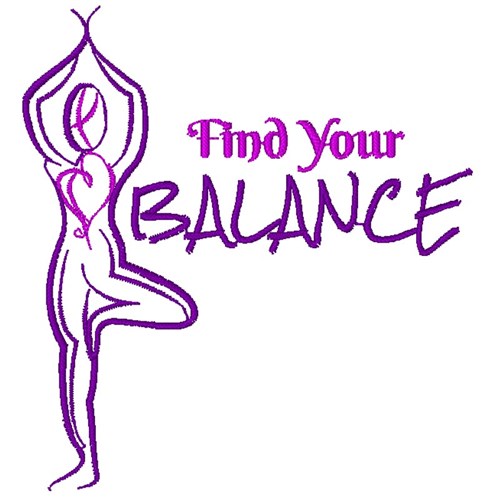 Tree Pose Find Your Balance Machine Embroidery Design