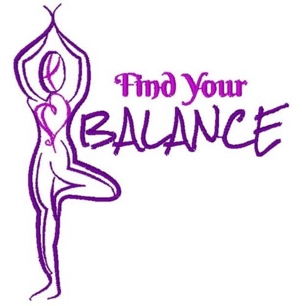 Picture of Tree Pose Find Your Balance Machine Embroidery Design