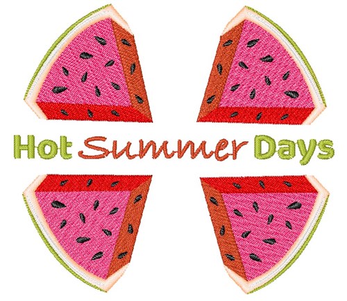 Watermelon Hot Summer Days Machine Embroidery Design