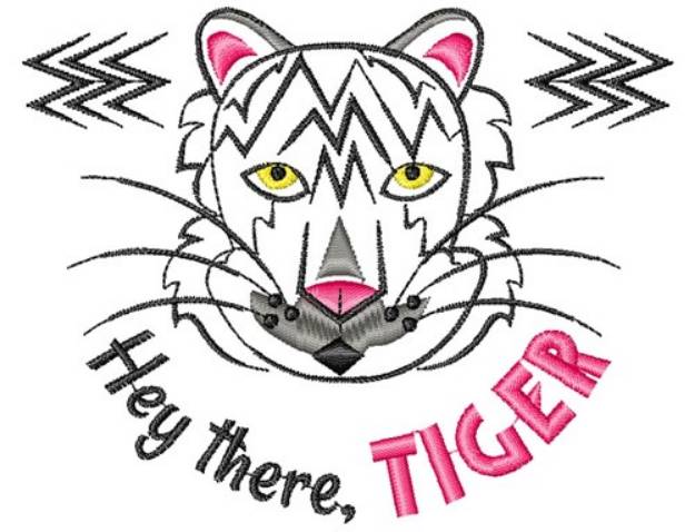 Picture of White Tiger Hey There Tiger Machine Embroidery Design