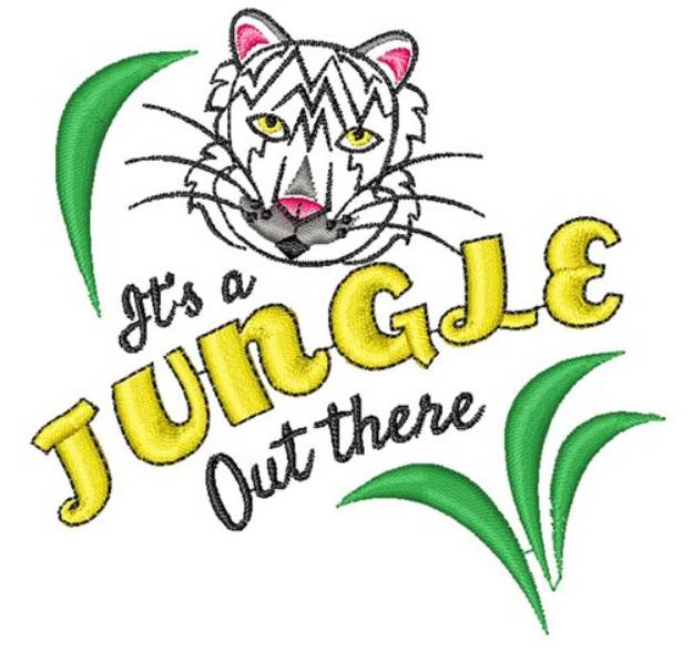 Picture of White Tiger It s A Jungle Out There Machine Embroidery Design