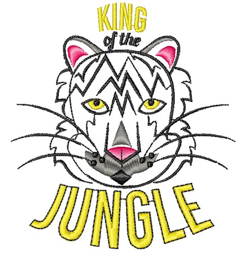 White Tiger King Of The Jungle Machine Embroidery Design