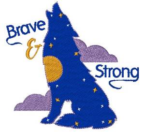 Picture of Wolf Brave & Strong Machine Embroidery Design