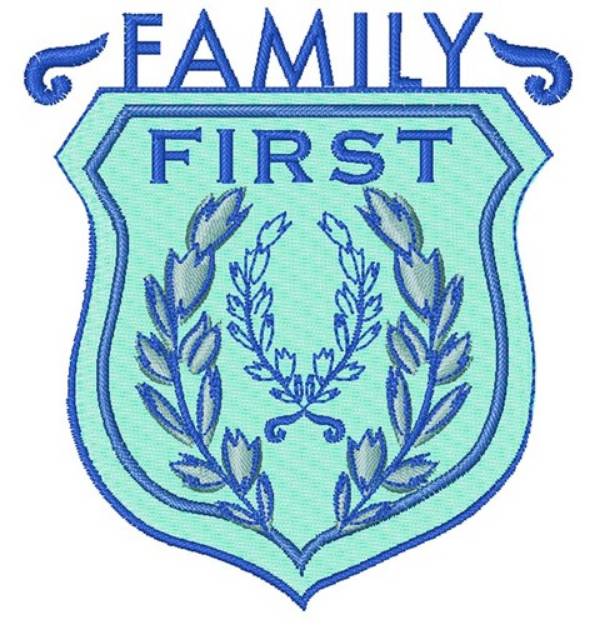 Picture of Blue Crest Family First Machine Embroidery Design
