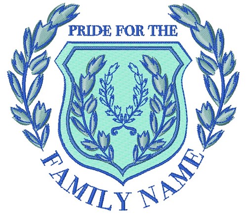 Blue Crest Pride For The Family Name Machine Embroidery Design