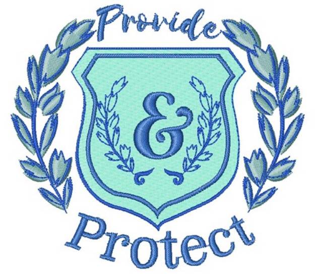 Picture of Blue Crest Provide & Protect Machine Embroidery Design