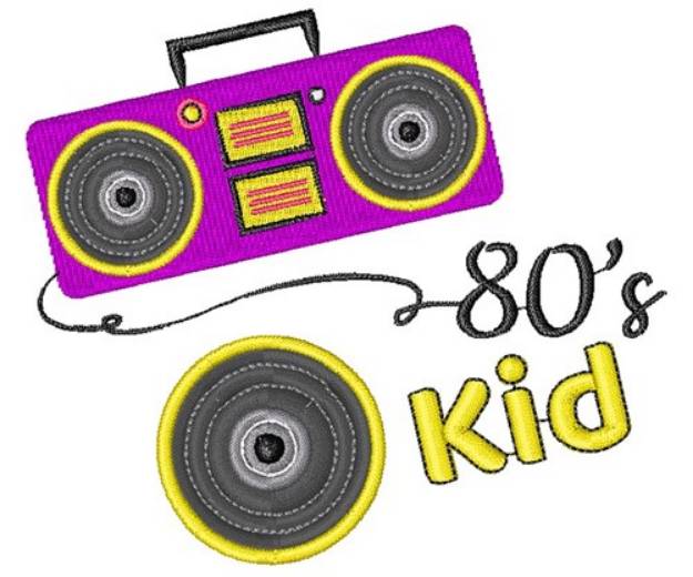 Picture of Boombox 80 s Kid Machine Embroidery Design