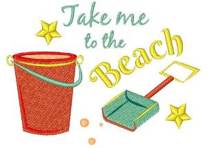 Picture of Bucket Shovel Take Me To The Beach Machine Embroidery Design
