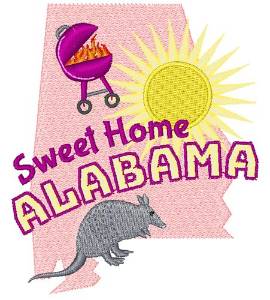 Picture of Alabama Sweet Home Alabama Machine Embroidery Design
