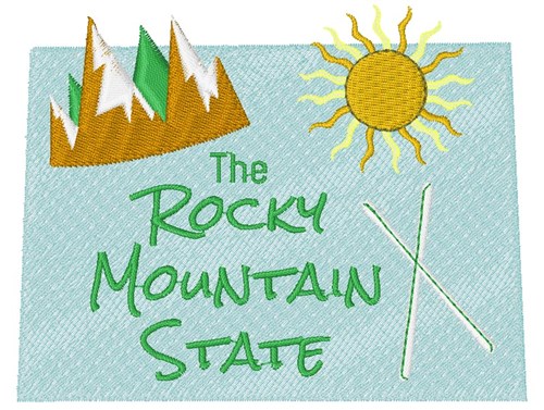 Colorado Rocky Mountain State Machine Embroidery Design