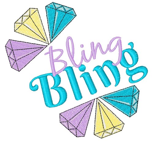Diamonds Bling Bling Machine Embroidery Design